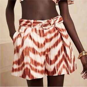 NWT Banana Republic Meridian Zebra Linen Belted Shorts